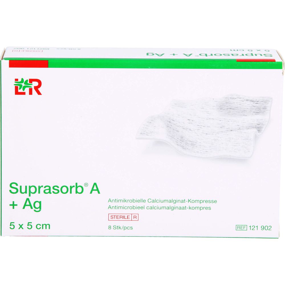 RAUSCH SUPRASORB A+Ag Antimik.Cal.Alginat Kompr.5×5 cm