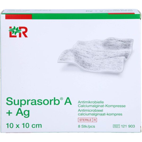 Produkteigenschaften:Suprasorb A + AgAntimikrobieller Calciumalginat-VerbandSuprasorb A + AG reduziert die Keimlast direkt im Wundbett und ist daher vor allem für infizierte oder infektgefährdete Wunden geeignet - auch bei Infektionen mit MRSA oder VRE*. Neben diesen Eigenschaften ist Suprasorb A + AG auch eine weiche