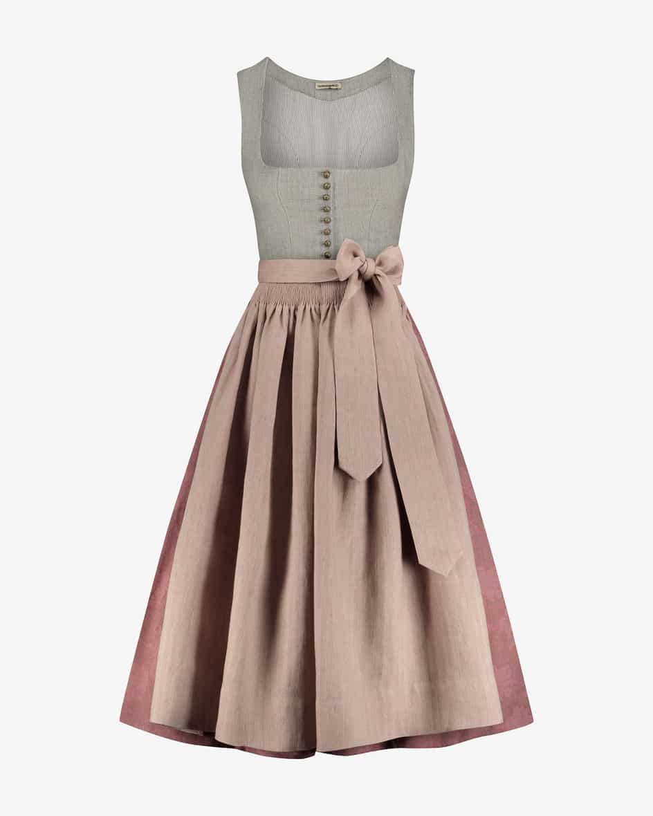 Monika Dirndl lang mit Leinenschürze für Damen von Gottseidank in Beige undPink. Historische Tracht mit modernem Zeitgeist – Das schlichte Mieder.... Mehr Details bei Lodenfrey.com!