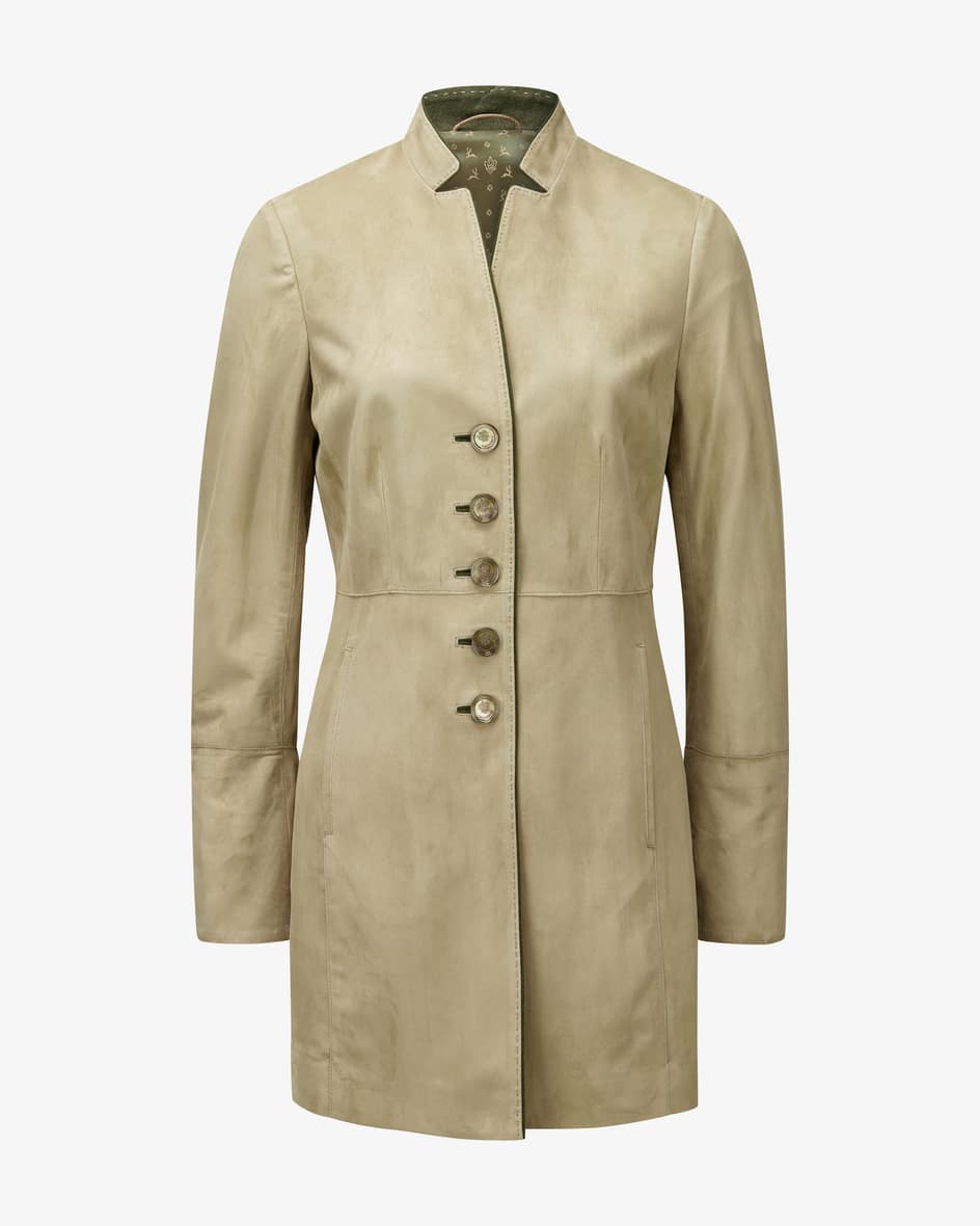 Alma Trachten-Leder-Gehrock für Damen von Habsburg in Beige und Dunkelgrün.Feine Gesellschaftskleidung neu interpretiert und in zeitlosem Design.... Mehr Details bei Lodenfrey.com!