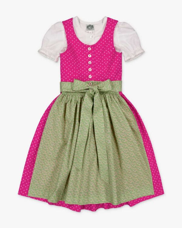 Bergsee Dirndl mit Bluse und Schürze für Mädchen von Hammerschmid in Pink