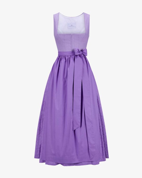 Dirndl lang mit Schürze für Damen von LODENFREY in Violett. JahrelangeErfahrung