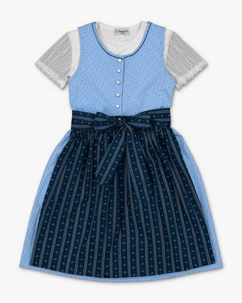 Dirndl mit Bluse und Schürze für Mädchen von LODENFREY in Hellblau