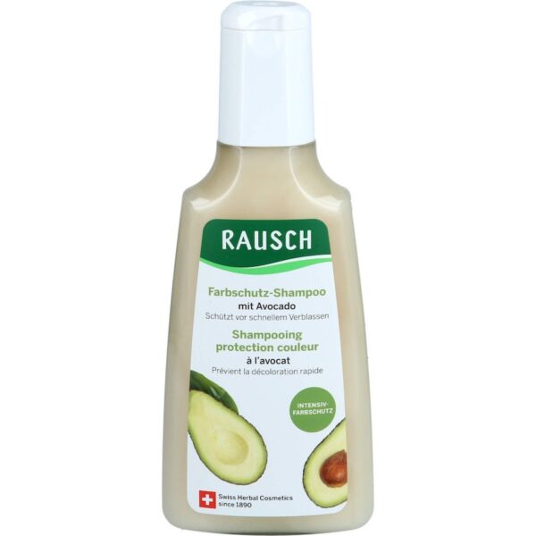 RAUSCH Farbschutz-Shampoo mit AvocadoHersteller: RAUSCH (Deutschland) GmbHDarreichungsform: ShampooSchützendes Shampoo für coloriertes HaarVerlängerte Farbleuchtkraft dank Amino-KomplexHergestellt in der Schweiz mit hauseigenem Zinnkraut-ExtraktSilikonfrei