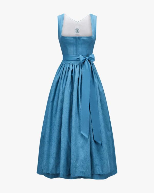 Lyana Dirndl lang mit Schürze für Damen von Tostmann in Hellblau. Trachten-Handwerk aus Österreich - Das traditionelle Modell überzeugt mit.... Mehr Details bei Lodenfrey.com!