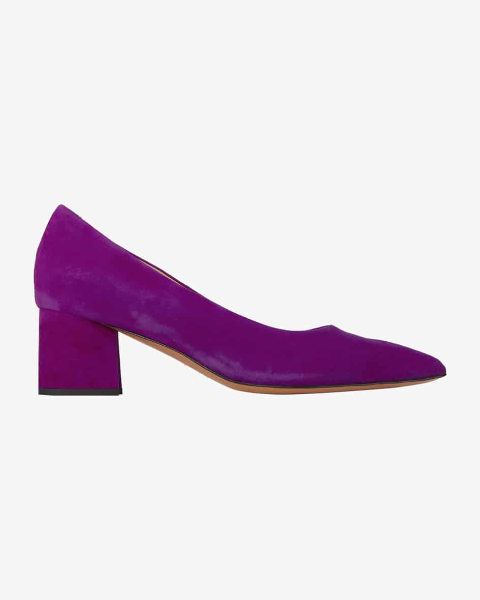 Pumps für Damen von LODENFREY in Fuchsia. Dank der hochwertigen Veloursleder-Verarbeitung begeistert das Modell in femininer Aufmachung