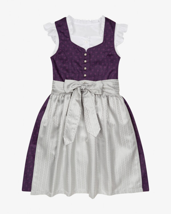 Vera Dirndl mit Bluse und Schürze für Mädchen von LODENFREY in Aubergine undSalbei. Dank der klassischen Schnittführung und der hochwertigen.... Mehr Details bei Lodenfrey.com!