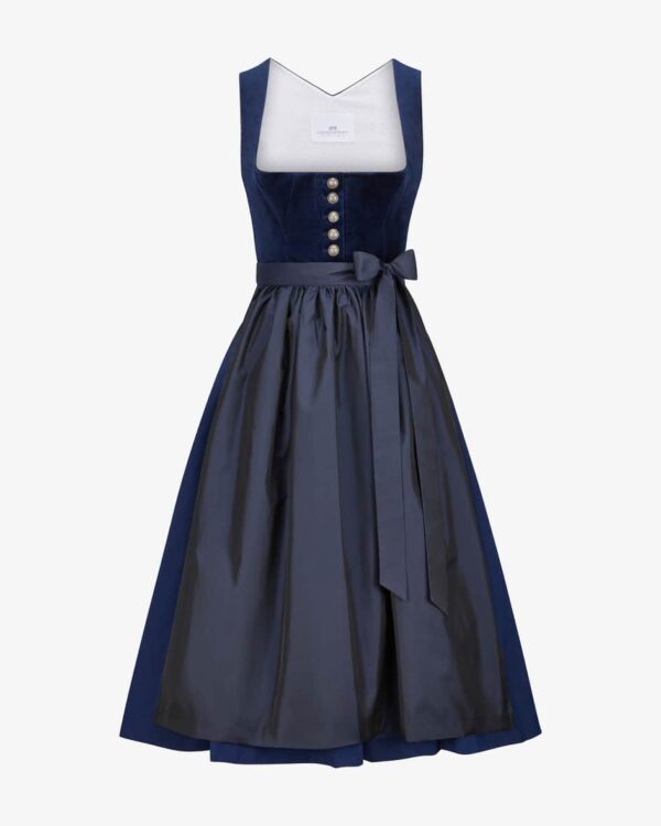 Midi-Dirndl mit Schürze für Damen von LODENFREY München 1842 in Dunkelblau. DasModell besticht dank des weichen Samt-Mieders sowie klassischen Details.... Mehr Details bei Lodenfrey.com!