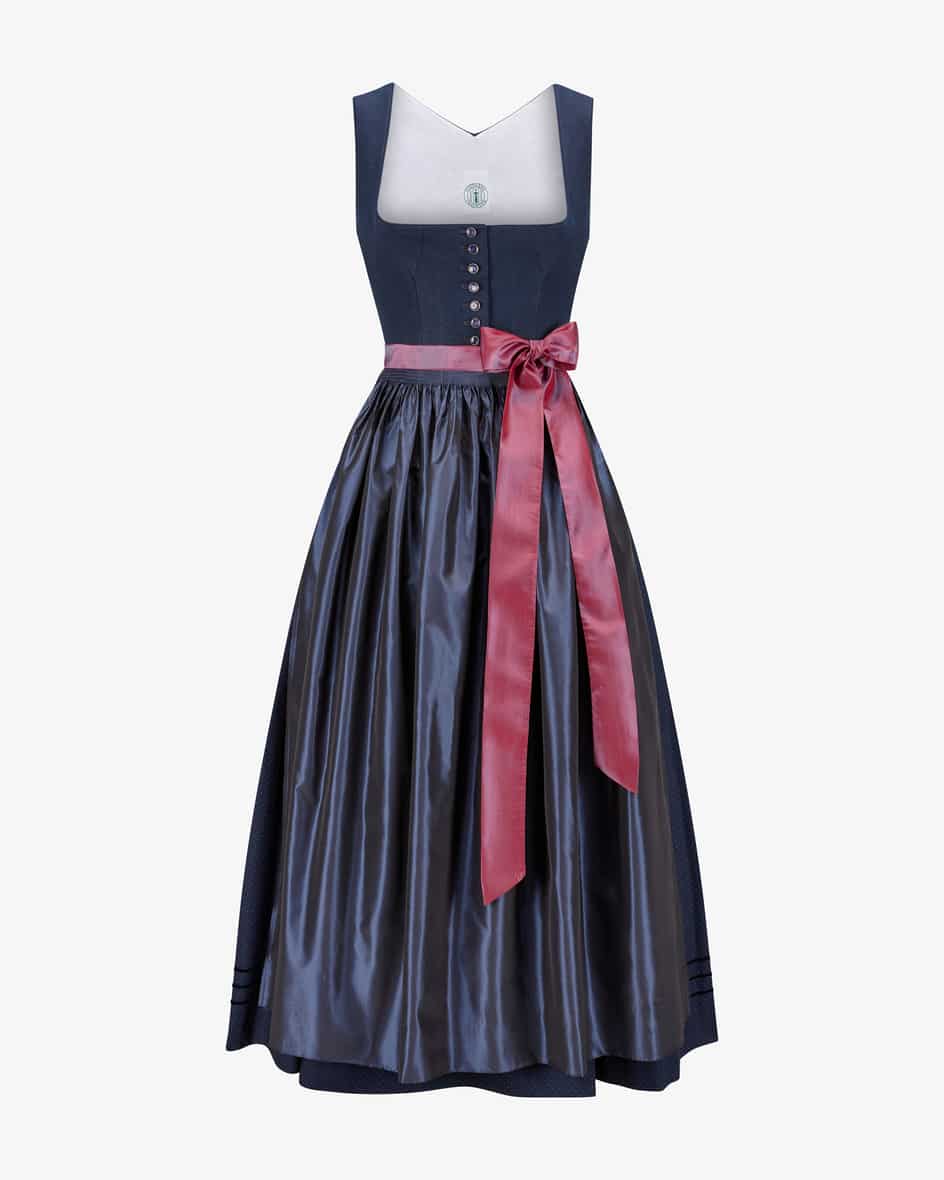 Biana Dirndl lang mit Schürze für Damen von Tostmann in Dunkelblau und Bordeaux.Trachten-Handwerk aus Österreich - Das traditionelle Modell überzeugt.... Mehr Details bei Lodenfrey.com!