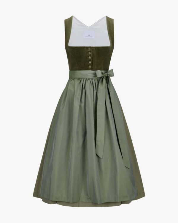 Midi-Dirndl mit Schürze für Damen von LODENFREY München 1842 in Oliv. Das Modellbesticht dank des weichen Samt-Mieders sowie klassischen Details.... Mehr Details bei Lodenfrey.com!