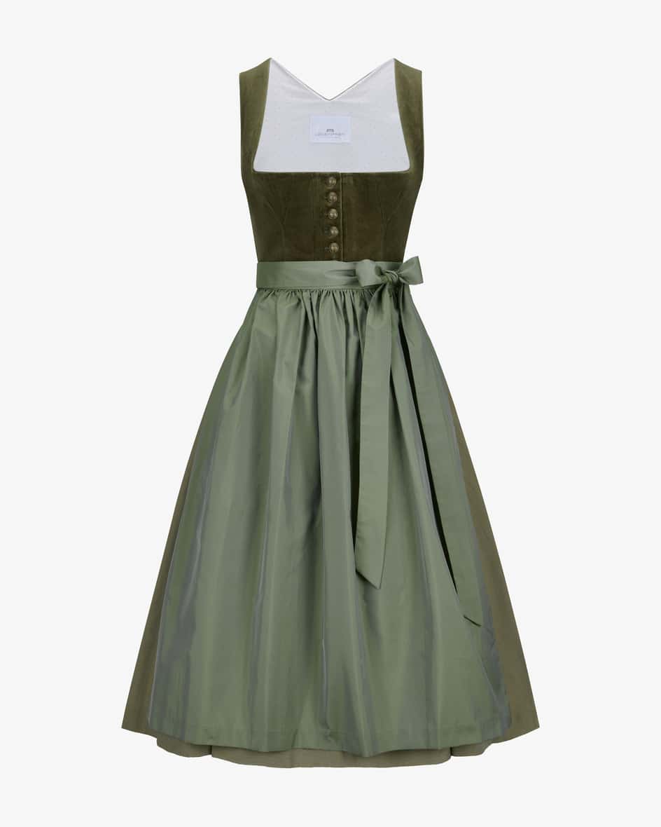 Midi-Dirndl mit Schürze für Damen von LODENFREY München 1842 in Oliv. Das Modellbesticht dank des weichen Samt-Mieders sowie klassischen Details.... Mehr Details bei Lodenfrey.com!